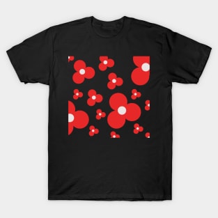 red minimalist pop art flower pattern T-Shirt